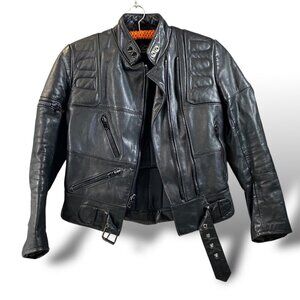 Harley Davidson AMF Vintage Hein Gericke Leather Jacket Biker Women's 32 Padded